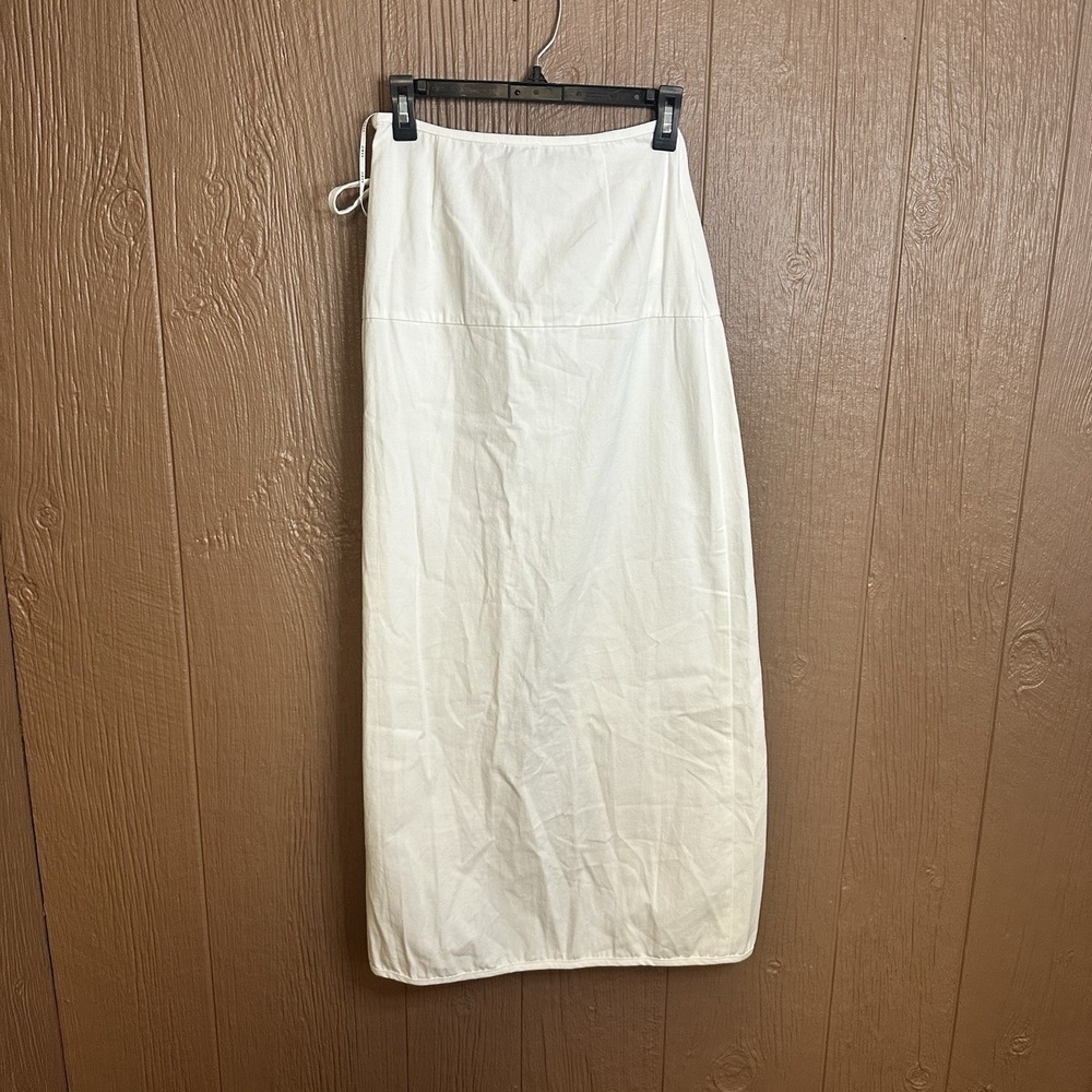 NWT Sabo Haven Wrap Skirt White Cotton Sz 4 (S) Midi Length Vacation Resort Wear - Picture 9 of 10